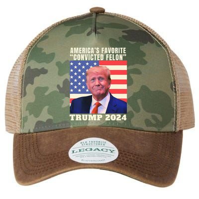 Trump 2024 Americas Favorite Convicted Felon Legacy Tie Dye Trucker Hat