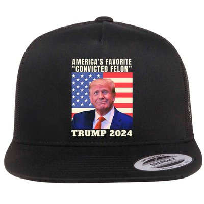Trump 2024 Americas Favorite Convicted Felon Flatbill Hat