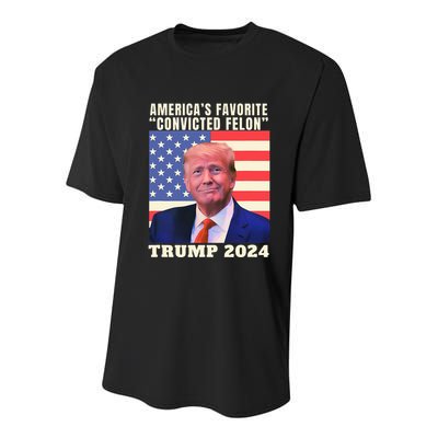 Trump 2024 Americas Favorite Convicted Felon Youth Performance Sprint T-Shirt