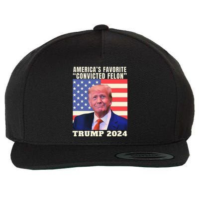 Trump 2024 Americas Favorite Convicted Felon Wool Snapback Cap