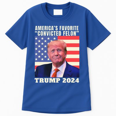 Trump 2024 Americas Favorite Convicted Felon Tall T-Shirt