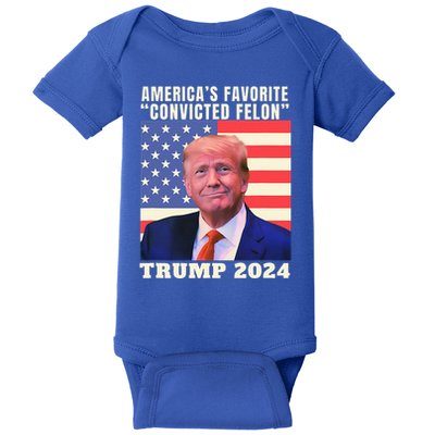 Trump 2024 Americas Favorite Convicted Felon Baby Bodysuit