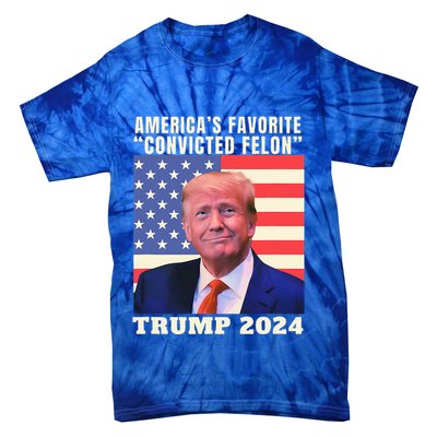 Trump 2024 Americas Favorite Convicted Felon Tie-Dye T-Shirt