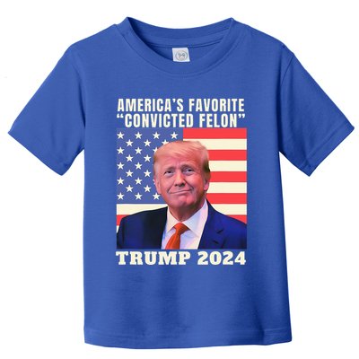 Trump 2024 Americas Favorite Convicted Felon Toddler T-Shirt
