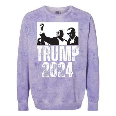 Trump 2024 Bulletproof Teflon Don Rally Shooting Fist Pump Colorblast Crewneck Sweatshirt