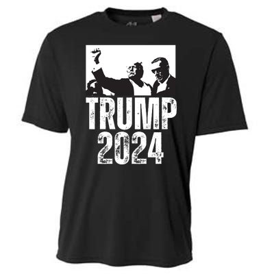 Trump 2024 Bulletproof Teflon Don Rally Shooting Fist Pump Cooling Performance Crew T-Shirt