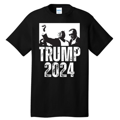 Trump 2024 Bulletproof Teflon Don Rally Shooting Fist Pump Tall T-Shirt