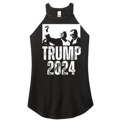 Trump 2024 Bulletproof Teflon Don Rally Shooting Fist Pump Women’s Perfect Tri Rocker Tank