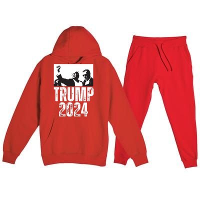 Trump 2024 Bulletproof Teflon Don Rally Shooting Fist Pump Premium Hooded Sweatsuit Set