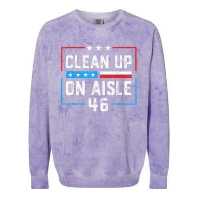 Trump 2024 Back America Clean Up On Aisle 46 Anti Joe Biden Colorblast Crewneck Sweatshirt