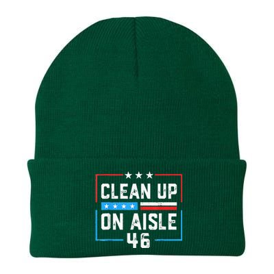 Trump 2024 Back America Clean Up On Aisle 46 Anti Joe Biden Knit Cap Winter Beanie