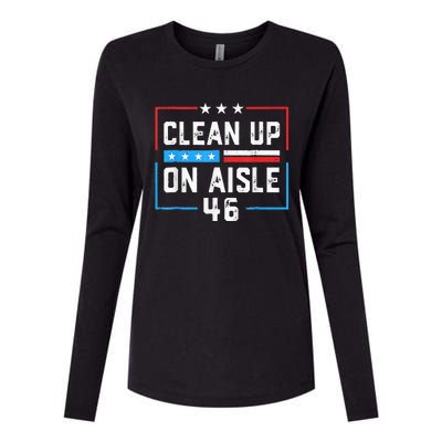 Trump 2024 Back America Clean Up On Aisle 46 Anti Joe Biden Womens Cotton Relaxed Long Sleeve T-Shirt