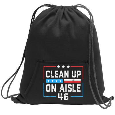 Trump 2024 Back America Clean Up On Aisle 46 Anti Joe Biden Sweatshirt Cinch Pack Bag