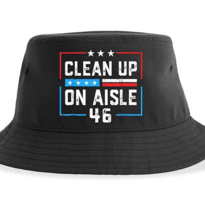 Trump 2024 Back America Clean Up On Aisle 46 Anti Joe Biden Sustainable Bucket Hat