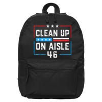 Trump 2024 Back America Clean Up On Aisle 46 Anti Joe Biden 16 in Basic Backpack