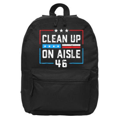 Trump 2024 Back America Clean Up On Aisle 46 Anti Joe Biden 16 in Basic Backpack