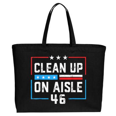 Trump 2024 Back America Clean Up On Aisle 46 Anti Joe Biden Cotton Canvas Jumbo Tote