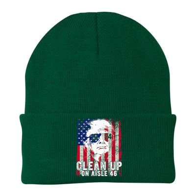 Trump 2024 Back America Clean Up On Aisle 46 Anti Joe Biden Knit Cap Winter Beanie