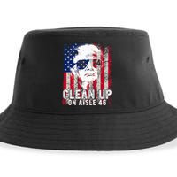 Trump 2024 Back America Clean Up On Aisle 46 Anti Joe Biden Sustainable Bucket Hat