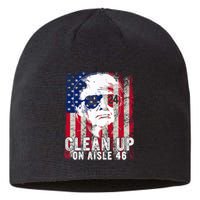 Trump 2024 Back America Clean Up On Aisle 46 Anti Joe Biden Sustainable Beanie