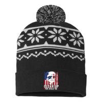 Trump 2024 Back America Clean Up On Aisle 46 Anti Joe Biden USA-Made Snowflake Beanie