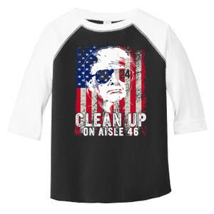 Trump 2024 Back America Clean Up On Aisle 46 Anti Joe Biden Toddler Fine Jersey T-Shirt