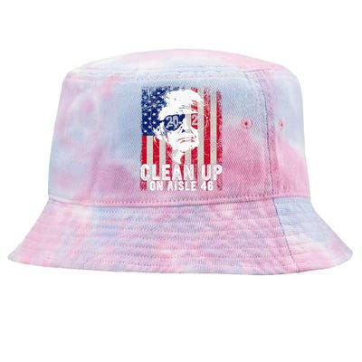 Trump 2024 Back America Clean Up On Aisle 46 Anti Joe Biden Tie-Dyed Bucket Hat