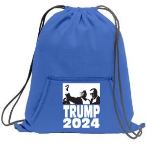 Trump 2024 Bulletproof Teflon Don Rally Shooting Fist Pump Cool Gift Sweatshirt Cinch Pack Bag