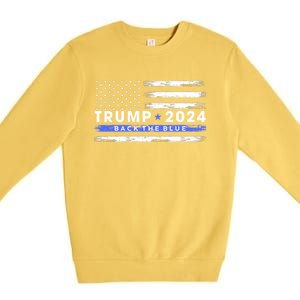 Trump 2024 Back The Blue Thin Gift Premium Crewneck Sweatshirt