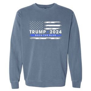 Trump 2024 Back The Blue Thin Gift Garment-Dyed Sweatshirt