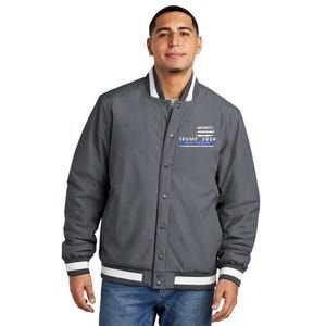 Trump 2024 Back The Blue Thin Gift Insulated Varsity Jacket