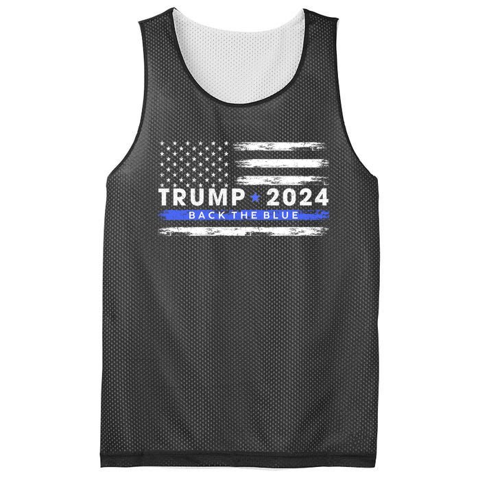 Trump 2024 Back The Blue Thin Gift Mesh Reversible Basketball Jersey Tank