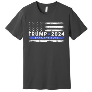 Trump 2024 Back The Blue Thin Gift Premium T-Shirt