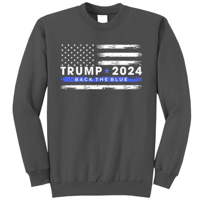 Trump 2024 Back The Blue Thin Gift Tall Sweatshirt