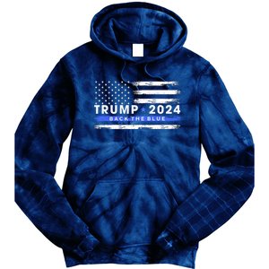 Trump 2024 Back The Blue Thin Gift Tie Dye Hoodie