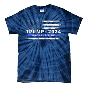 Trump 2024 Back The Blue Thin Gift Tie-Dye T-Shirt