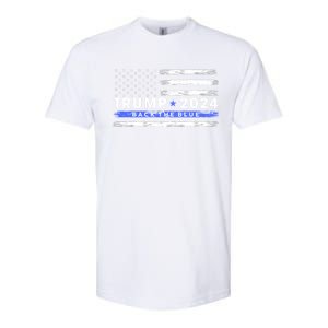 Trump 2024 Back The Blue Thin Gift Softstyle CVC T-Shirt