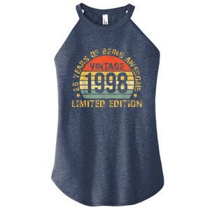 Turning 25 Birthday Decorations  25th BDay 1998 Birthday Women's Perfect Tri Rocker Tank