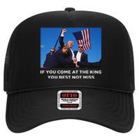 Trump 2024 Best Not Miss King Bold Design High Crown Mesh Back Trucker Hat