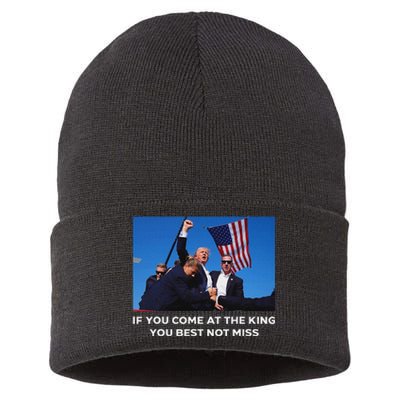 Trump 2024 Best Not Miss King Bold Design Sustainable Knit Beanie