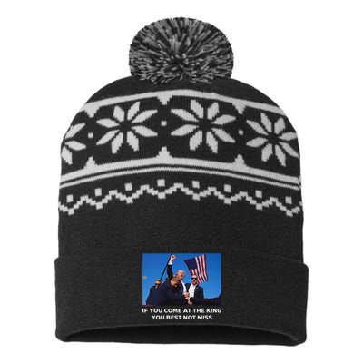 Trump 2024 Best Not Miss King Bold Design USA-Made Snowflake Beanie