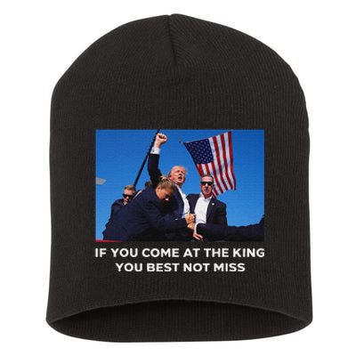 Trump 2024 Best Not Miss King Bold Design Short Acrylic Beanie