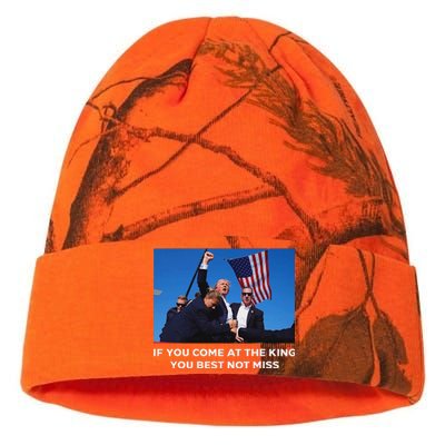 Trump 2024 Best Not Miss King Bold Design Kati Licensed 12" Camo Beanie