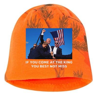 Trump 2024 Best Not Miss King Bold Design Kati - Camo Knit Beanie