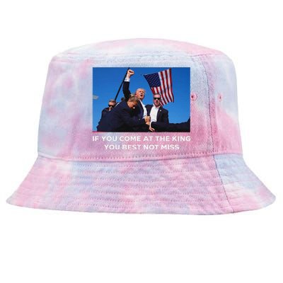 Trump 2024 Best Not Miss King Bold Design Tie-Dyed Bucket Hat