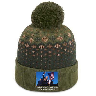 Trump 2024 Best Not Miss King Bold Design The Baniff Cuffed Pom Beanie