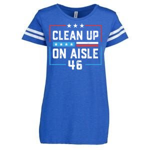 Trump 2024 Back America Clean Up On Aisle 46 Anti Joe Biden Enza Ladies Jersey Football T-Shirt