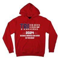 Trump 2024 Because America Can Never Be Too Great Hoodie