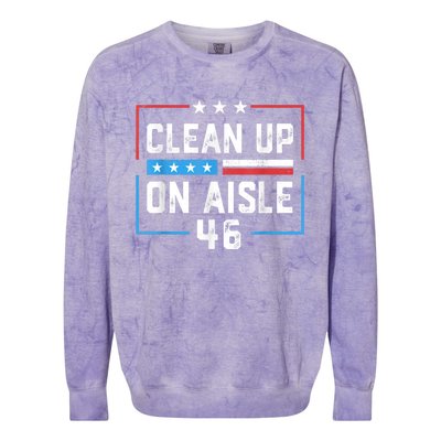 Trump 2024 Back America Clean Up On Aisle 46 Anti Joe Biden Colorblast Crewneck Sweatshirt