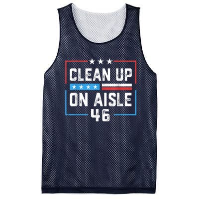 Trump 2024 Back America Clean Up On Aisle 46 Anti Joe Biden Mesh Reversible Basketball Jersey Tank